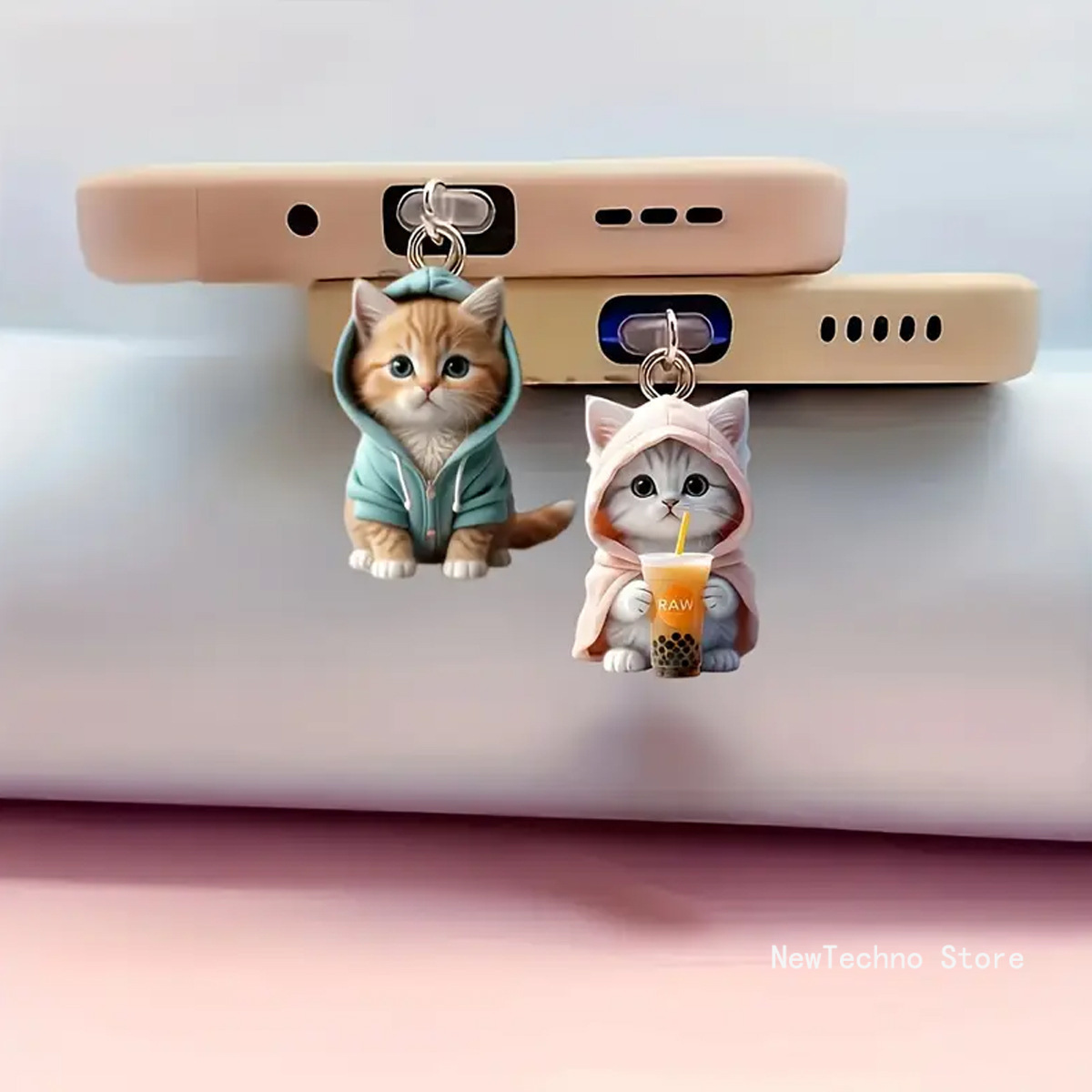 Sevimli Kedi Dekoratif Aksesuarlar Asmak Aksesuarlar Evrensel Toz Fişi Telefon Toz Fişi Samsung için iPhone için Type-C Arayüz